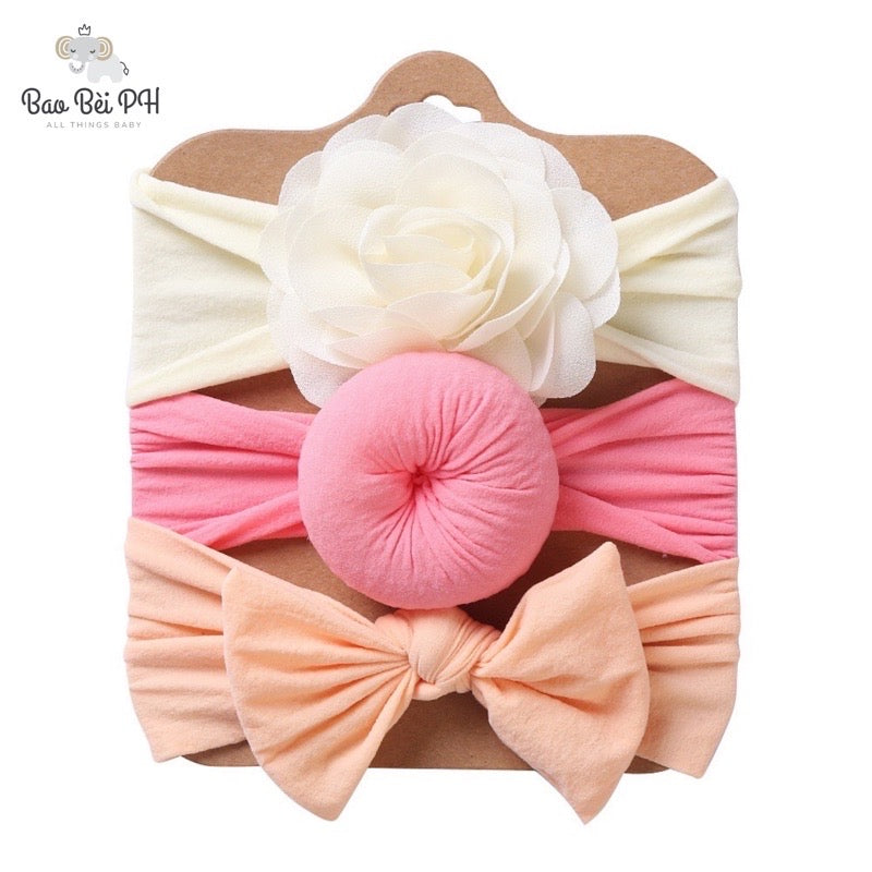 Bao Bei PH Audrey Headband Turban Hair Accessories 3-piece Set For Newborn Baby Girl