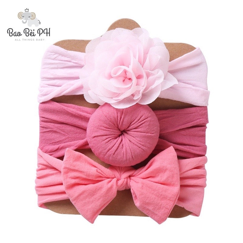 Bao Bei PH Audrey Headband Turban Hair Accessories 3-piece Set For Newborn Baby Girl