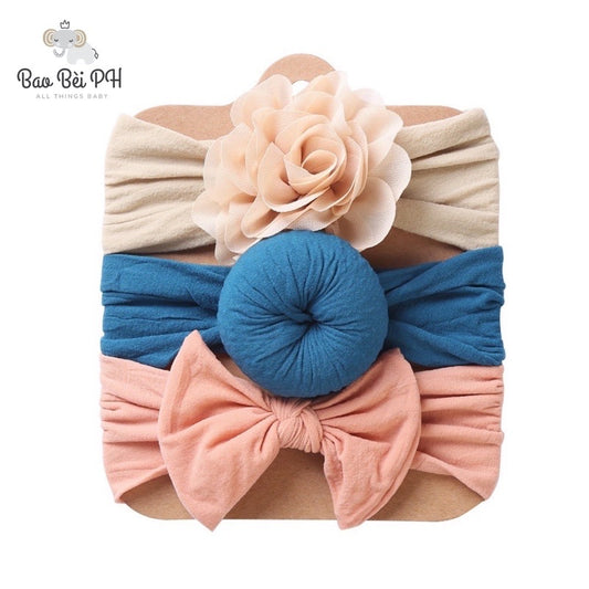 Bao Bei PH Audrey Headband Turban Hair Accessories 3-piece Set For Newborn Baby Girl