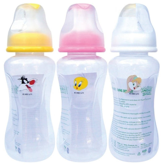 Tender Luv Looney Tunes 8oz Streamline Feeding Bottle Slim Neck Set of 3 BPA FREE