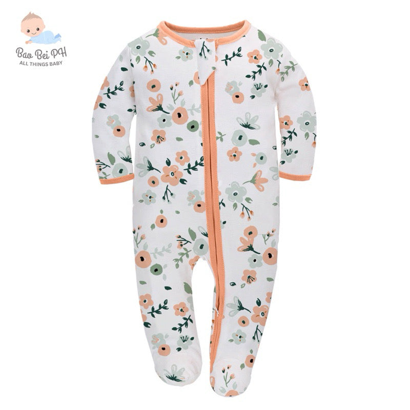 Bao Bei PH Jared Zippered Frogsuit 100% Cotton Onesie Sleepwear Two Way Zip for Infant Baby Newborn