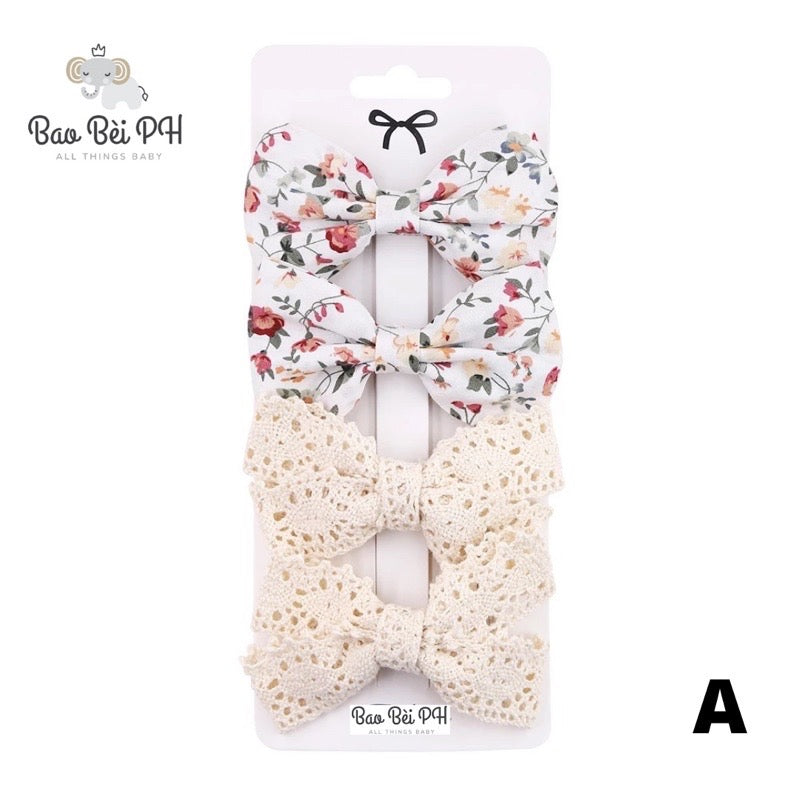 Bao Bei PH Claire Baby Hair Bow Ribbon Accessories 4 Piece Set