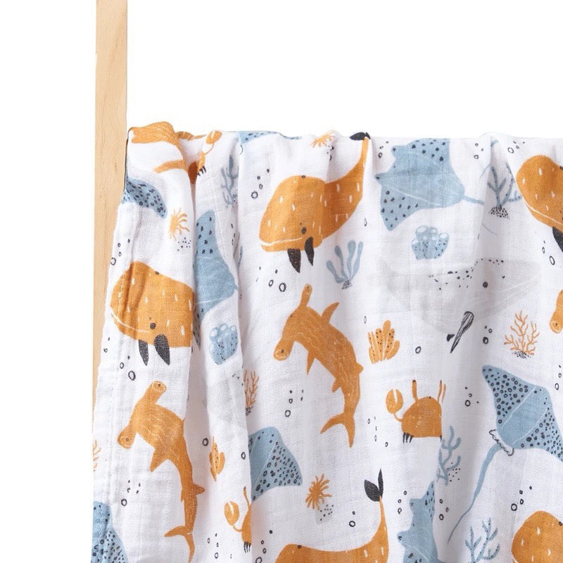 Matmat Lulu Swaddle Blanket, Nursing Cover, Burp cloth, Bath Towel, Cotton, bamboo cotton, lampin