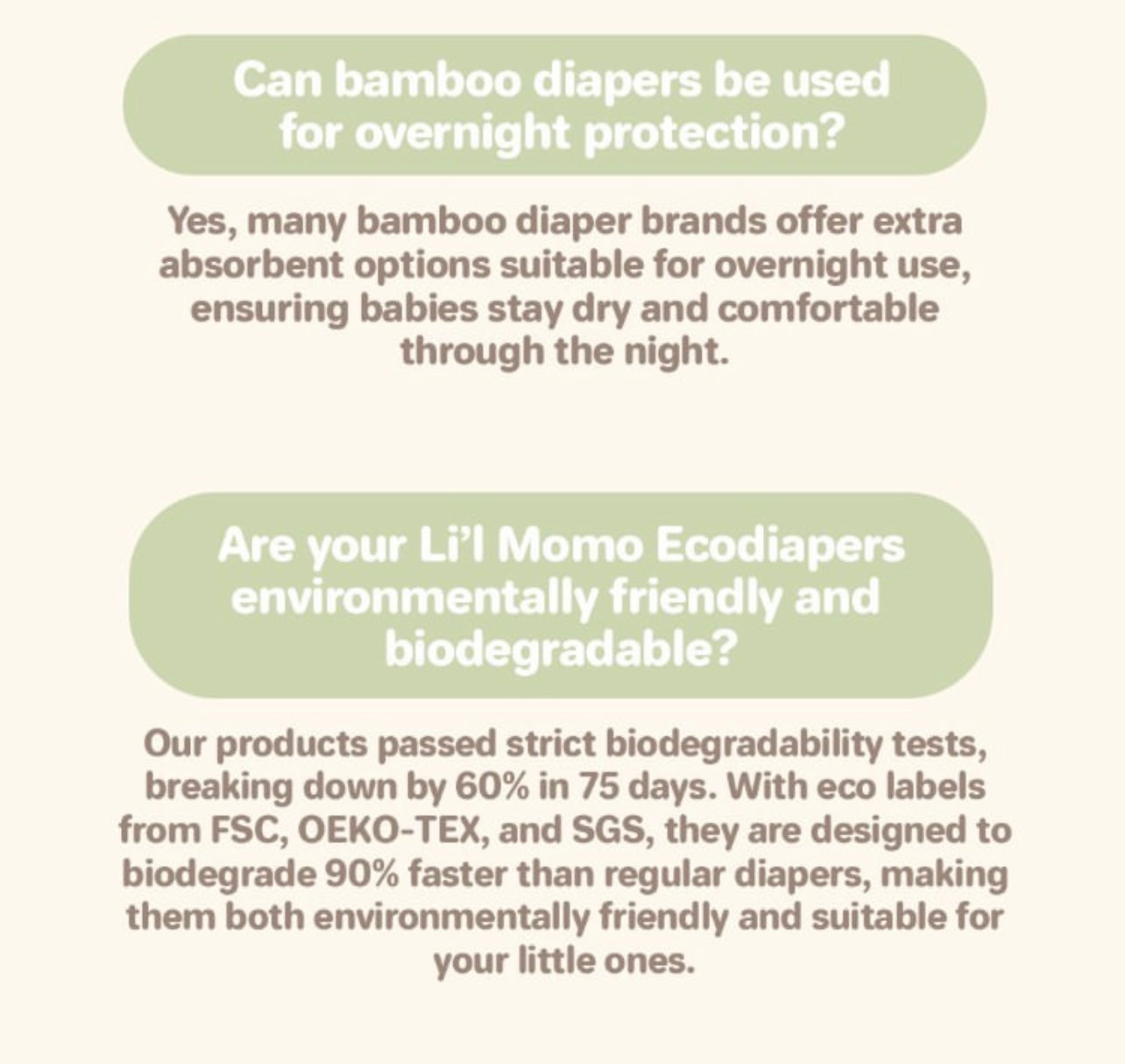 Lil Momo Eco Diapers (Biodegrable, Plant Based, Hypoallergenic )