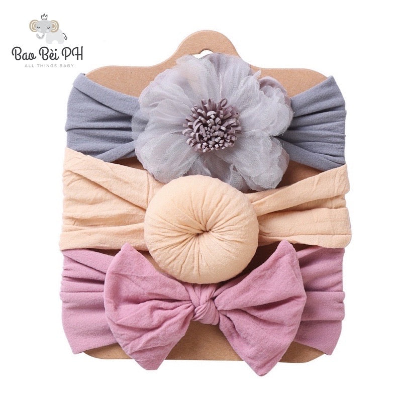 Bao Bei PH Audrey Headband Turban Hair Accessories 3-piece Set For Newborn Baby Girl