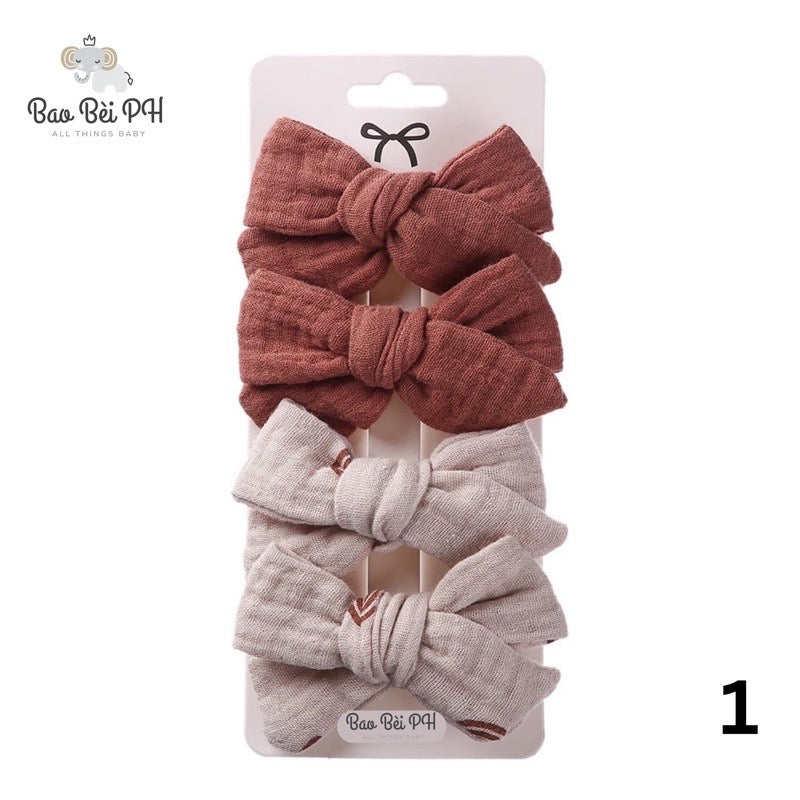 Bao Bei PH Claire Baby Hair Bow Ribbon Accessories 4 Piece Set