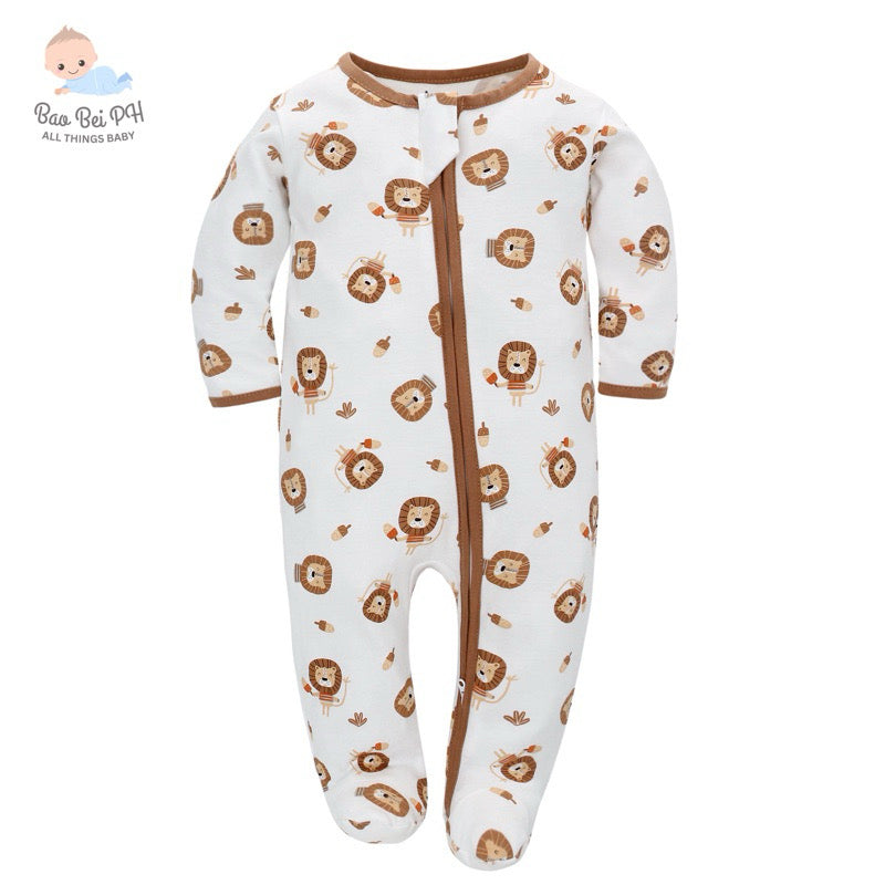 Bao Bei PH Jared Zippered Frogsuit 100% Cotton Onesie Sleepwear Two Way Zip for Infant Baby Newborn