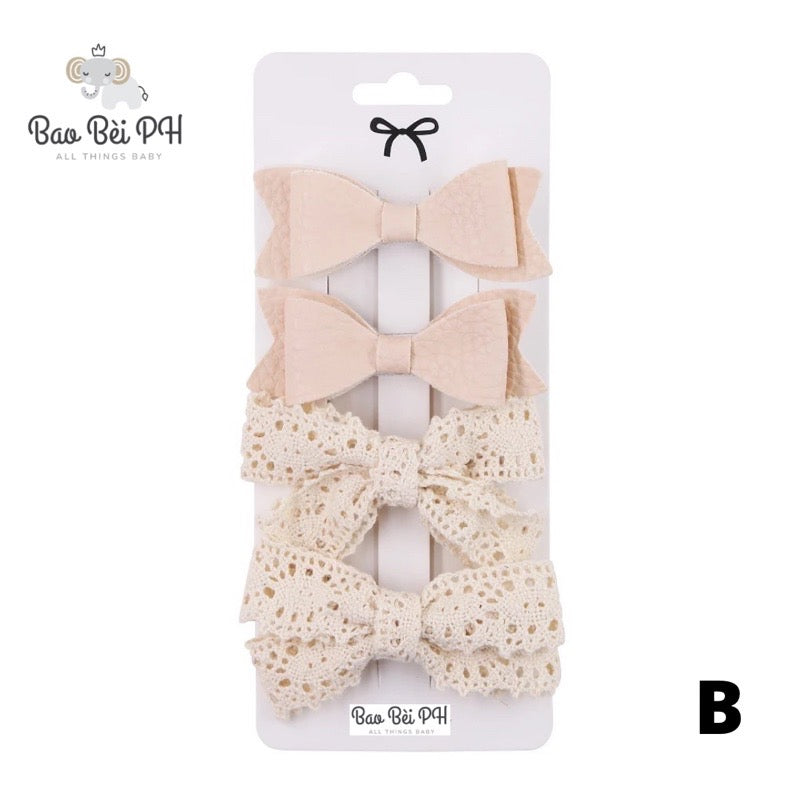 Bao Bei PH Claire Baby Hair Bow Ribbon Accessories 4 Piece Set