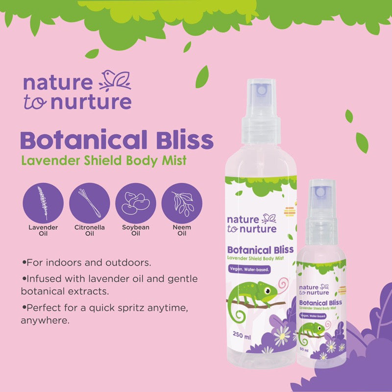 Nature to Nurture Botanical Bliss Lavender Shield Body Mist/Mosquito Repellent Spray