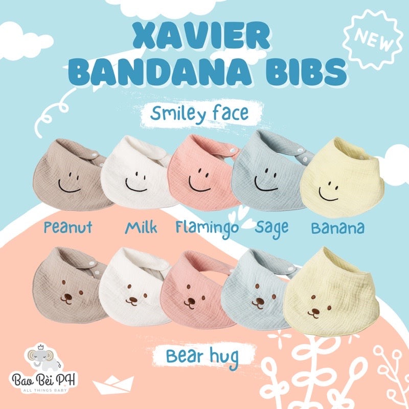 Bao Bei PH Xavier Bandana Triangle Baby Bib Adjustable Absorbent Towel for Saliva and Liquids