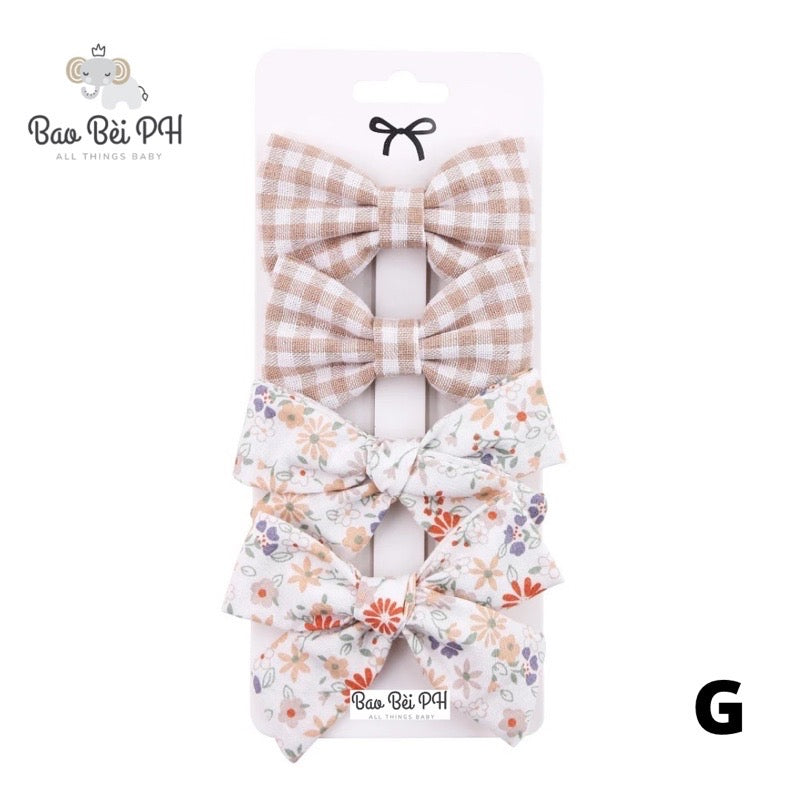 Bao Bei PH Claire Baby Hair Bow Ribbon Accessories 4 Piece Set