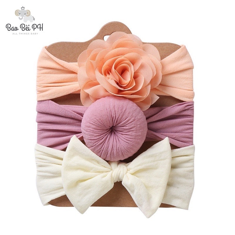 Bao Bei PH Audrey Headband Turban Hair Accessories 3-piece Set For Newborn Baby Girl