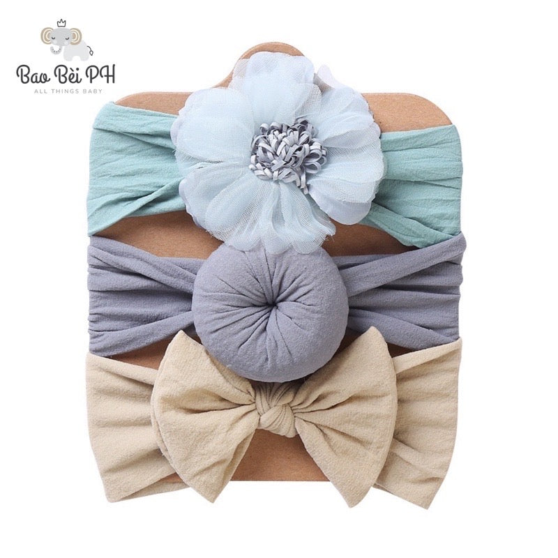 Bao Bei PH Audrey Headband Turban Hair Accessories 3-piece Set For Newborn Baby Girl