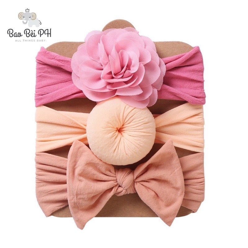 Bao Bei PH Audrey Headband Turban Hair Accessories 3-piece Set For Newborn Baby Girl