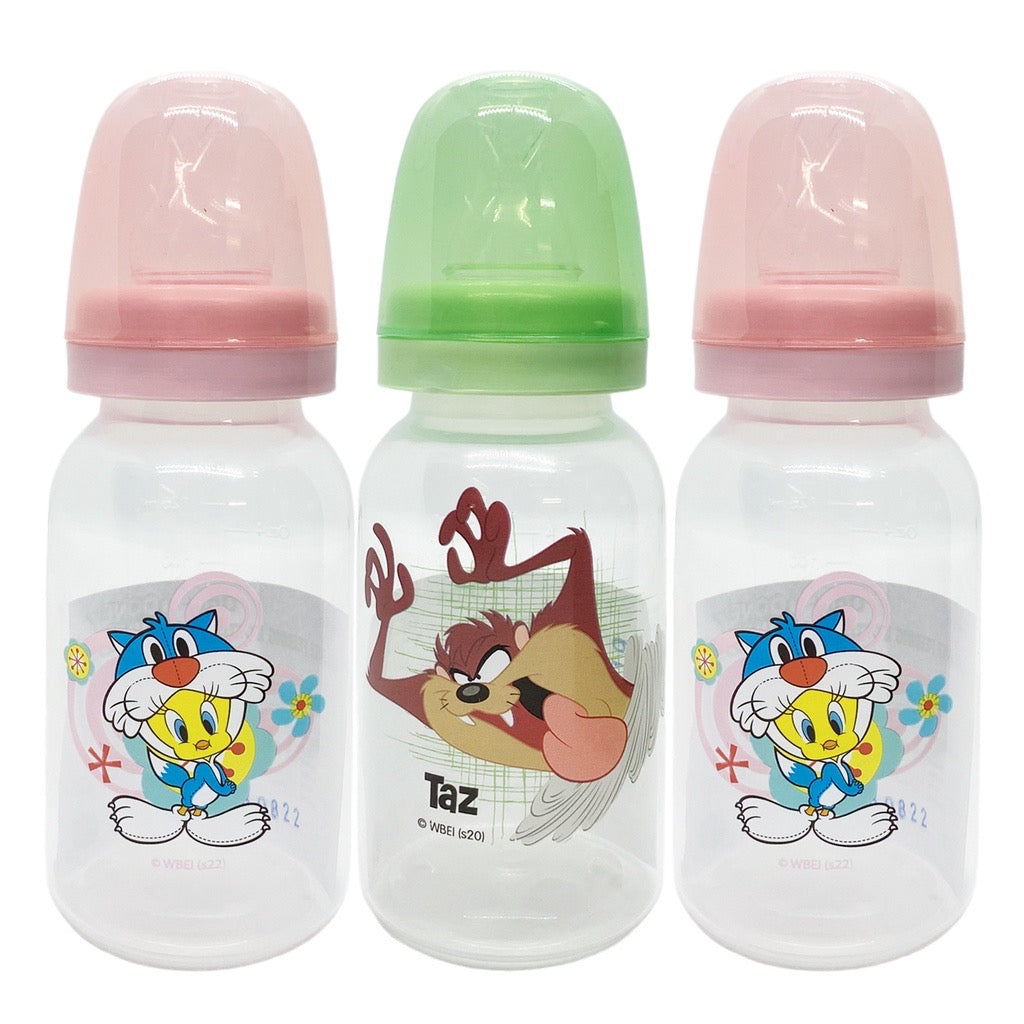 Tender Luv Looney Tunes Feeding Bottle 4oz Standard Regular Round Neck Baby Feeding Bottle Set of 3