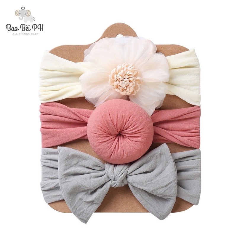 Bao Bei PH Audrey Headband Turban Hair Accessories 3-piece Set For Newborn Baby Girl