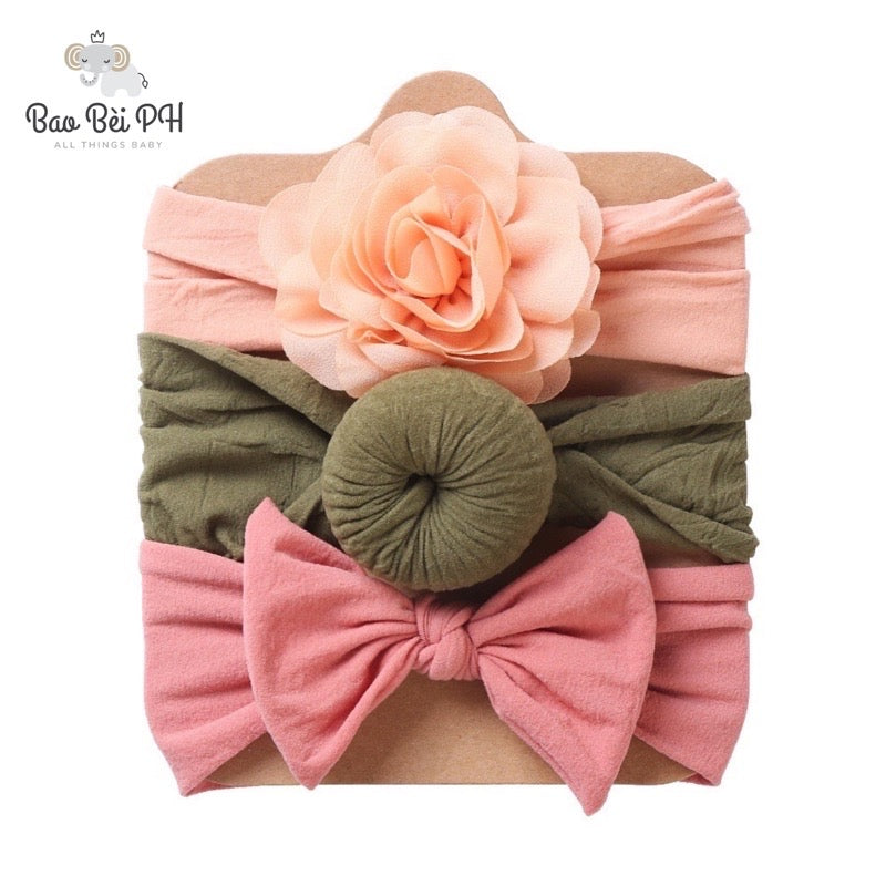 Bao Bei PH Audrey Headband Turban Hair Accessories 3-piece Set For Newborn Baby Girl