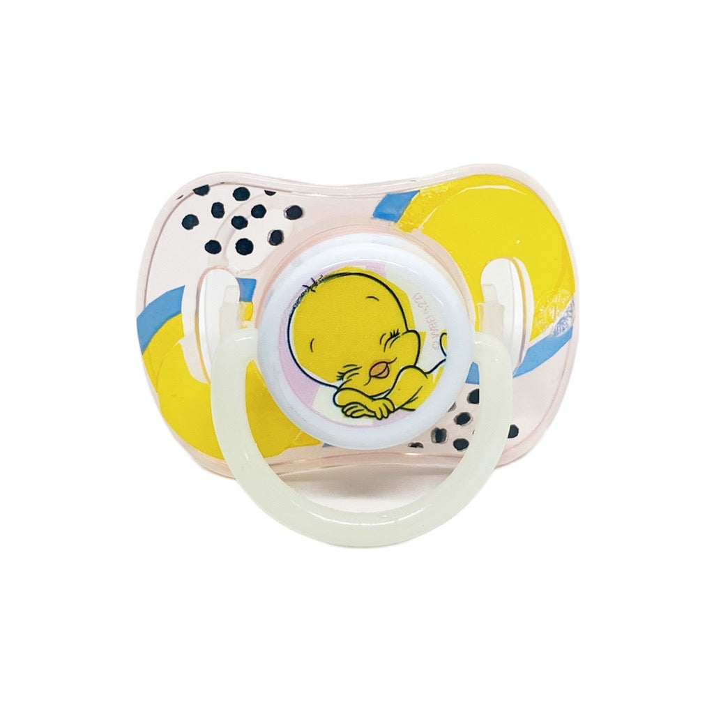 Tender Luv Looney Tunes Glow In The Dark Ring Baby Pacifier with Cover