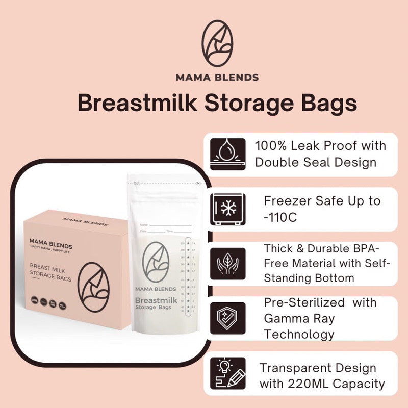 Mama Blends Breastmilk Storage Bag (220ml)