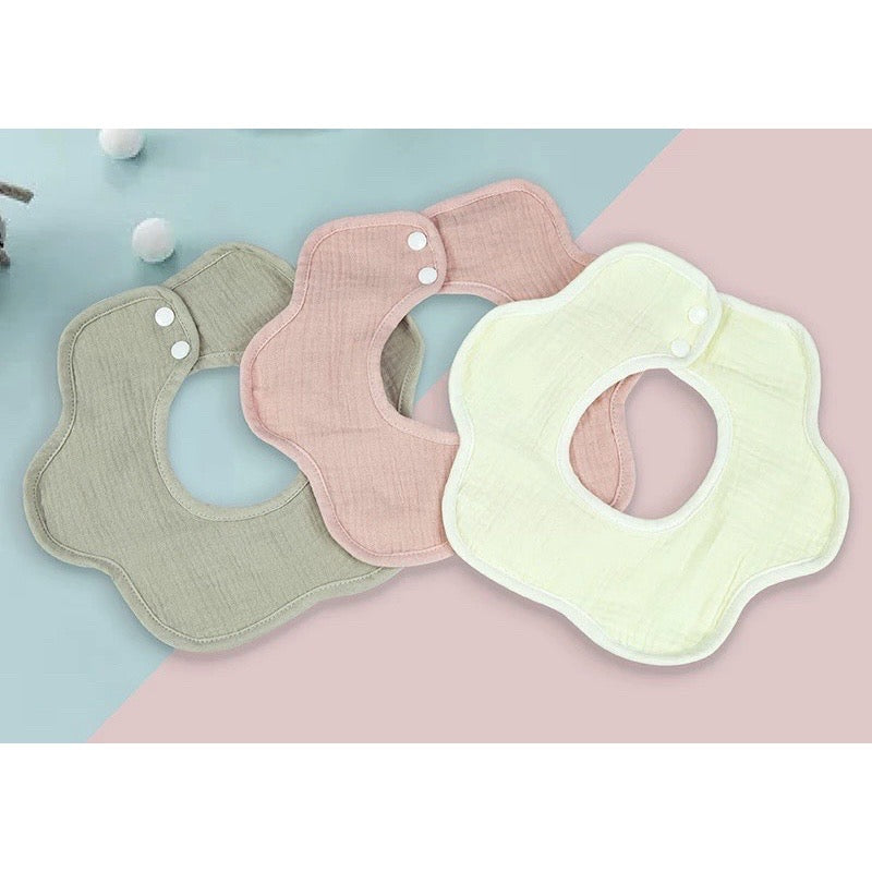 Bao Bei PH Coleen Pure Cotton Gauze Rotating Petal Bibs for Infant Newborn and Baby