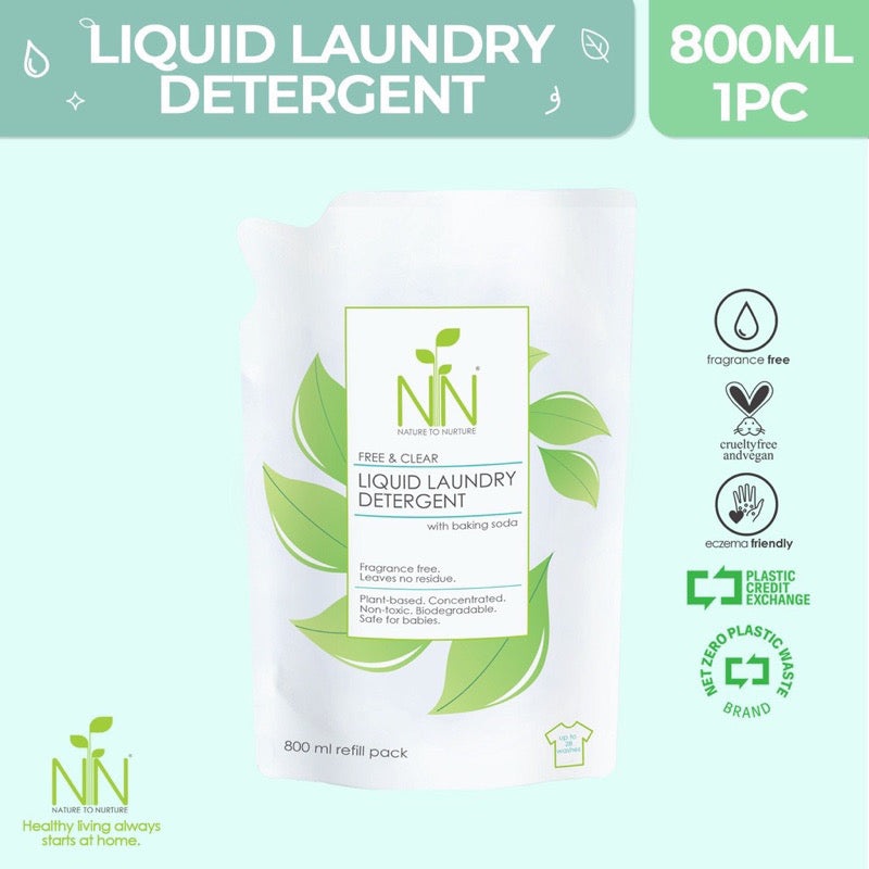 Nature to Nurture Baby Liquid Laundry Detergent 800ml refill pack