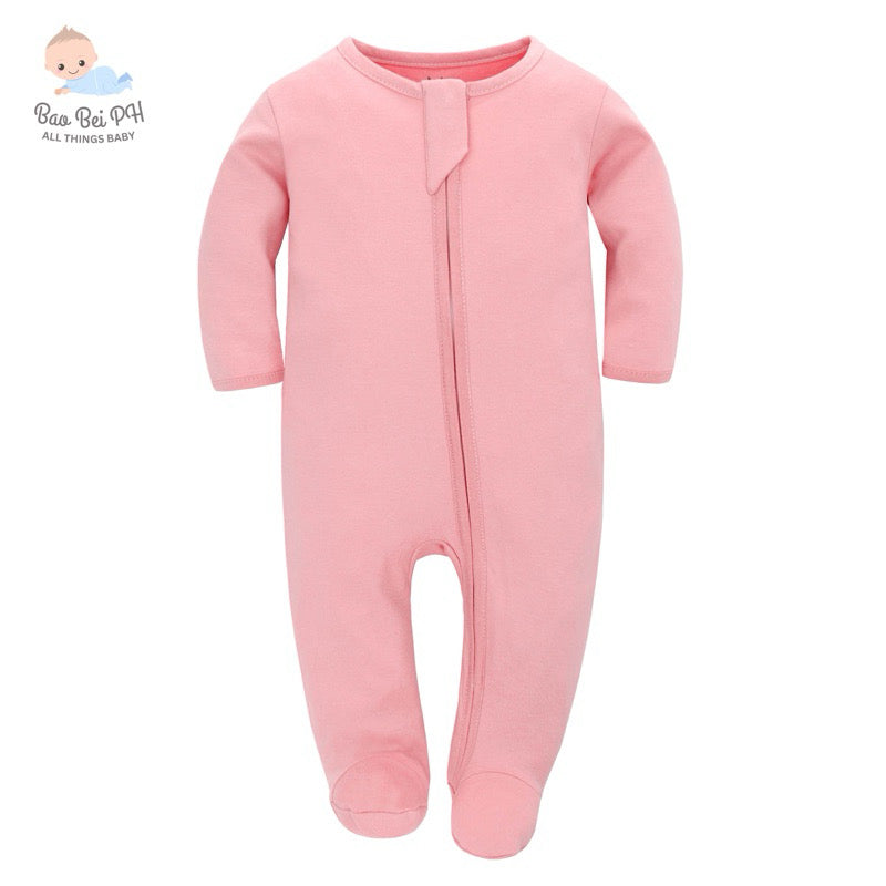 Bao Bei PH Jared Zippered Frogsuit 100% Cotton Onesie Sleepwear Two Way Zip for Infant Baby Newborn