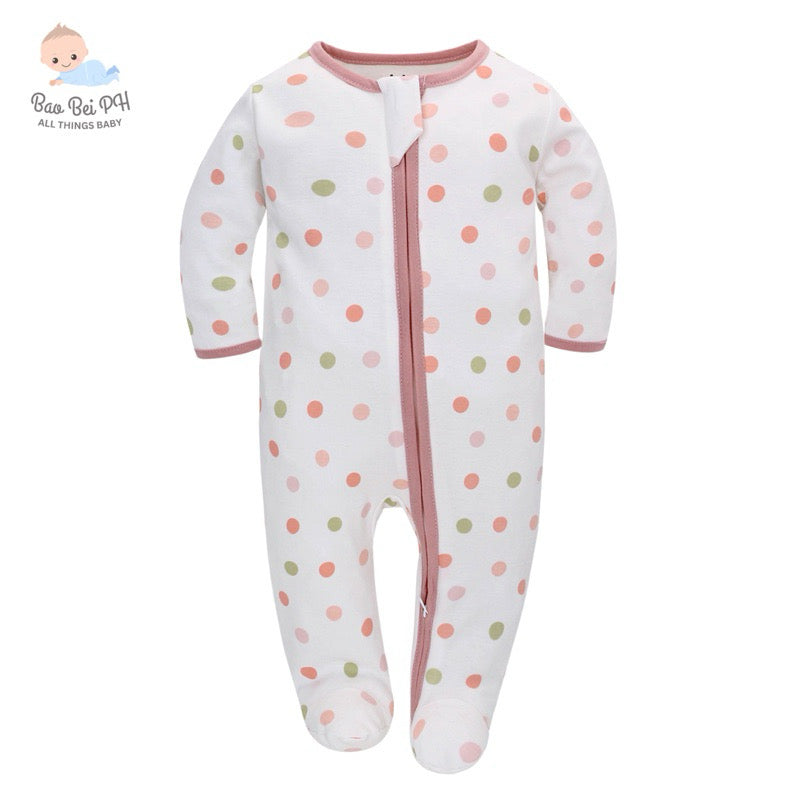 Bao Bei PH Jared Zippered Frogsuit 100% Cotton Onesie Sleepwear Two Way Zip for Infant Baby Newborn