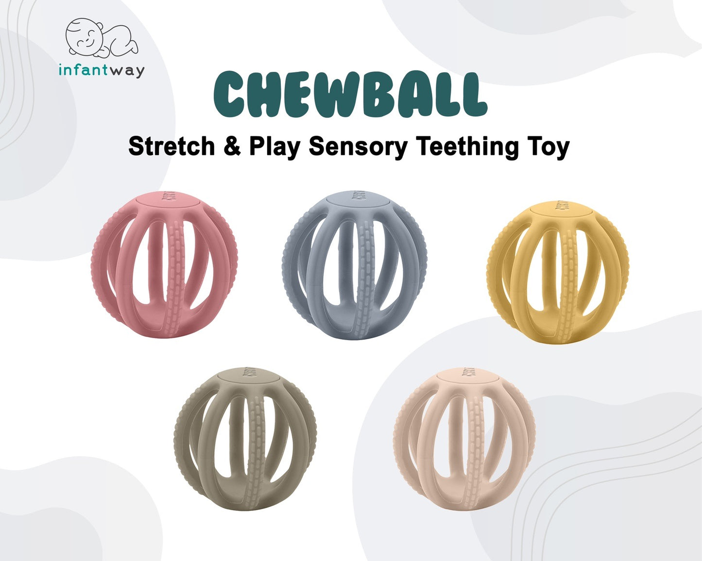 Infatway Chewball Stretch and Play Sensory Teething Toy