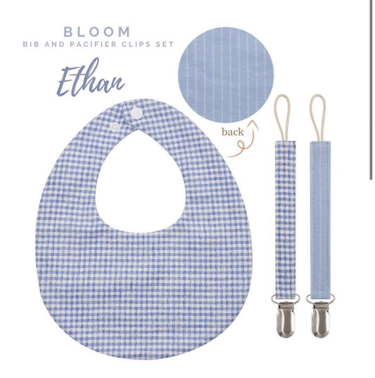 Blooming Wisdom Bloom Bib and Pacifier Clip Set